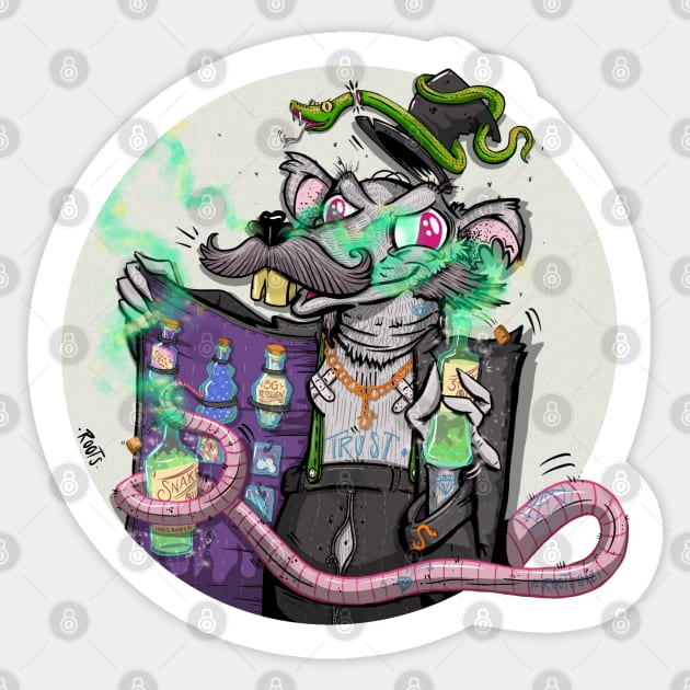 Snake Oil Merchant Sticker by Roots0121